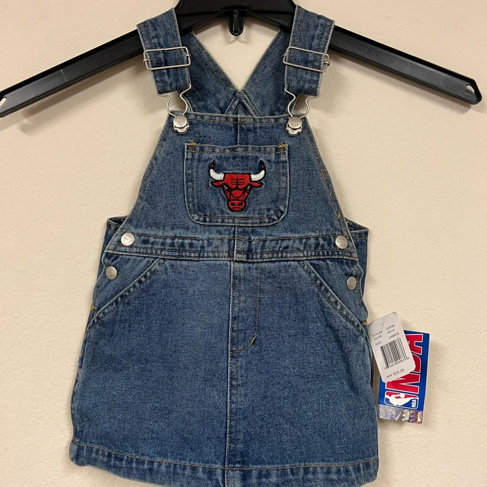 Chicago Bulls Toddler Overall Dress -New - Picture 1 of 8
